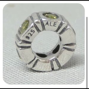 Pandora Moments Green CZ Trinity Spacer. Retired